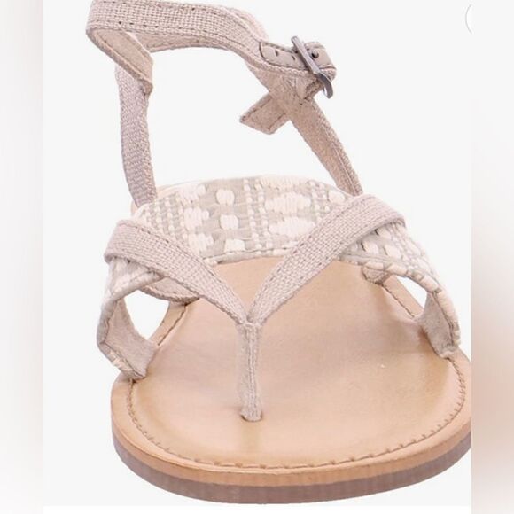 Toms Lexie Novelty Tribal Beige/White Canvas Sandal. Sz 7.5 Excellent Condition! - Picture 4 of 12